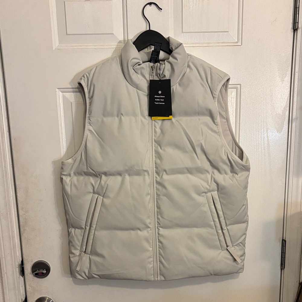 Always Down Puffer Vest *Tech Canvas, Bone, Size L